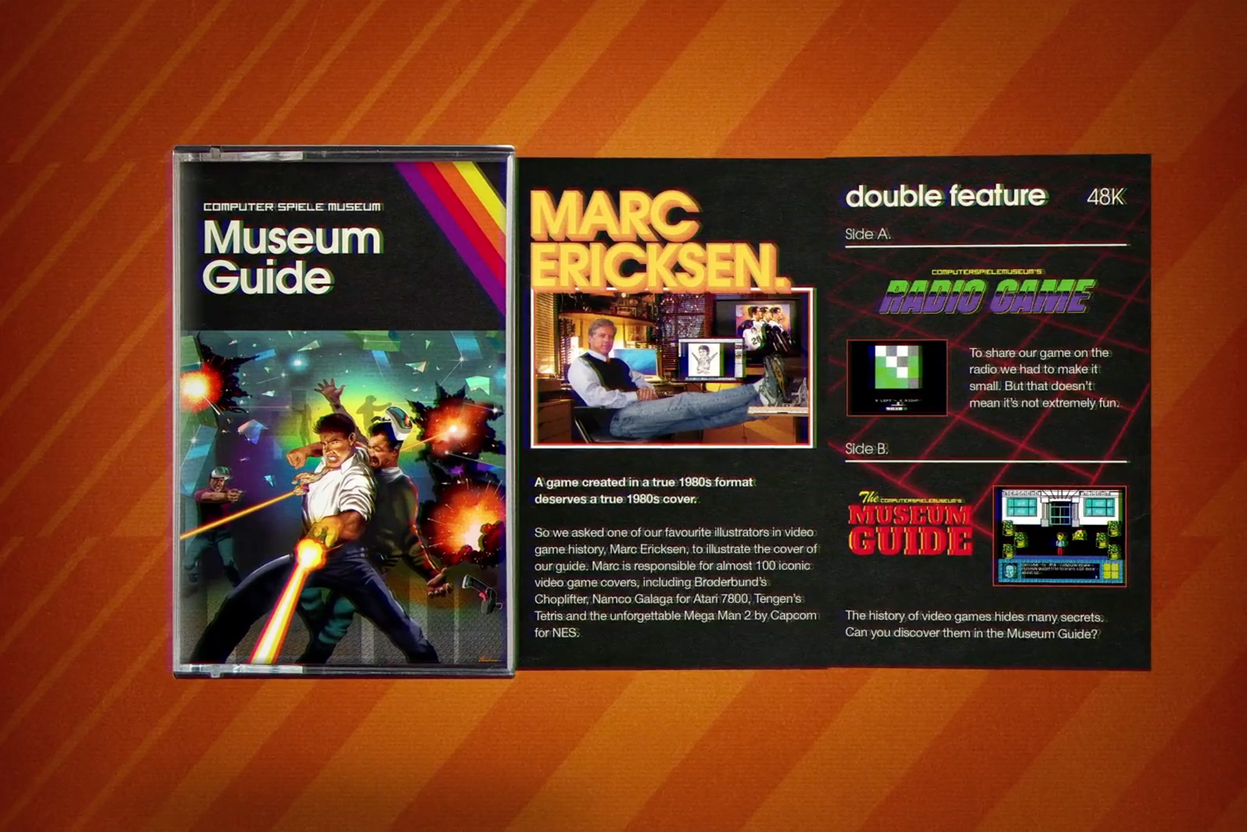 The cover and trifold by the “legendary” Mark Erisksen. Yeah, I didn’t know about him before the project. caratulaMarkEriksen